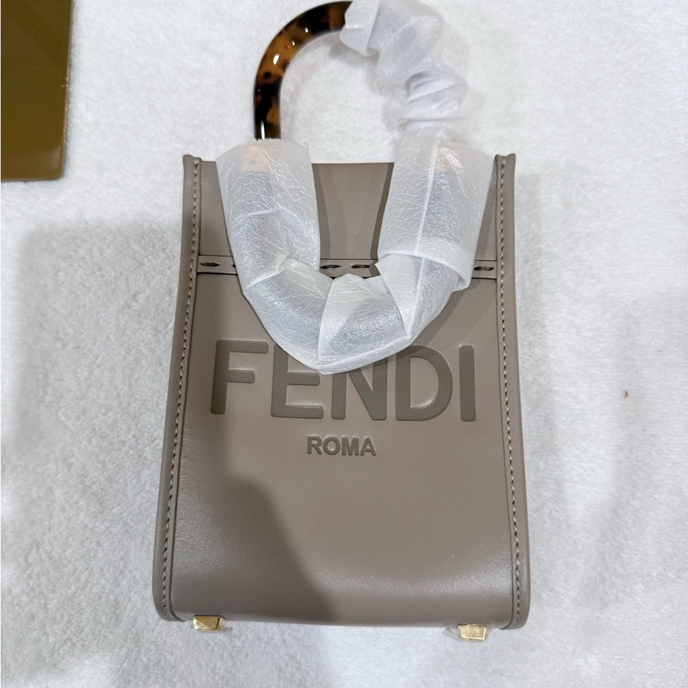 Fendi Sunshine Mini Taupe Shoulder/crossbody Bag - Picture 1 of 16